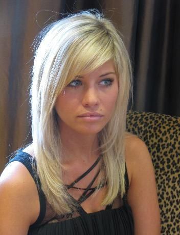 Long hairstyle with bangs for blonde hair
