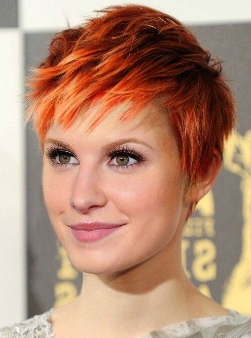 Orange short pixie hairstyle
