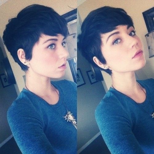 Short pixie hairstyle for long faces