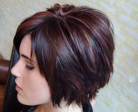 Large short layered bob hairstyle