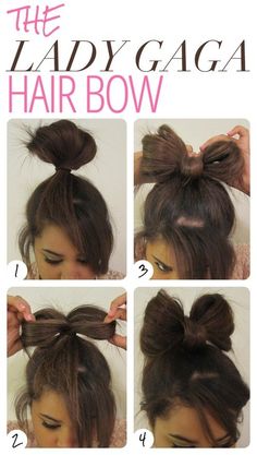 Lady Gaga bow hairstyle for school girls