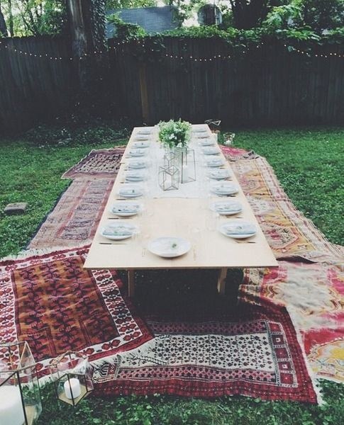 Back yard picnic table