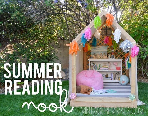 Summer reading corner outdoors