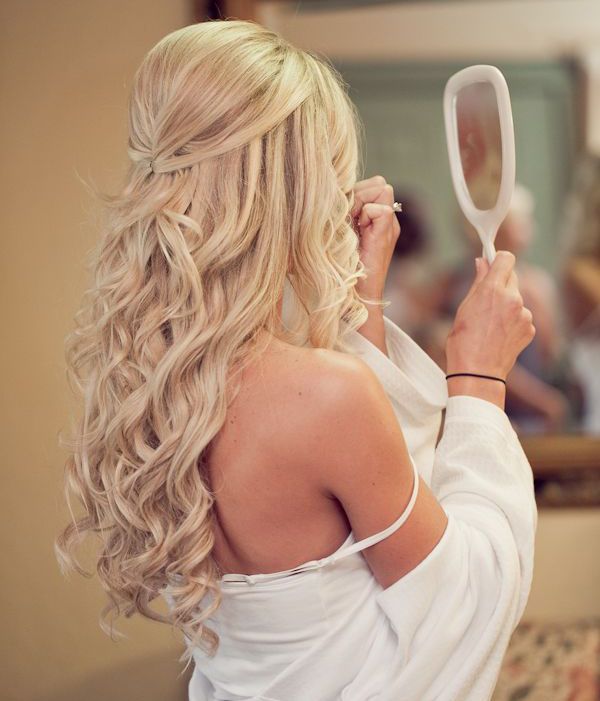 Half Up Half Down wedding hairstyle for blonde hair