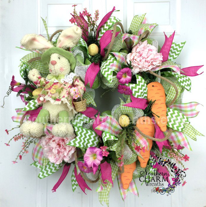 Rabbit and carrot wreath