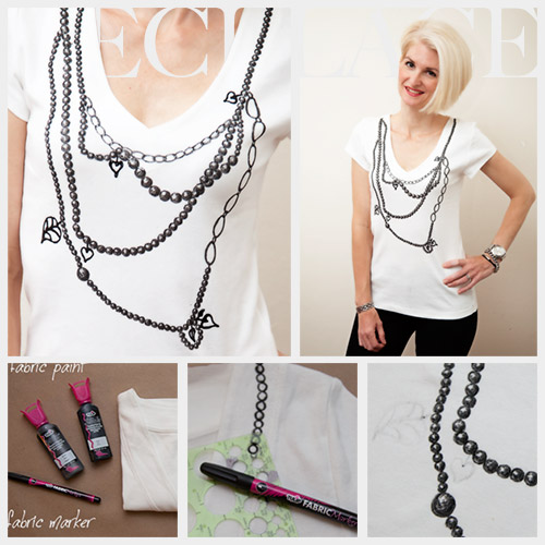 Painted necklace t-shirt