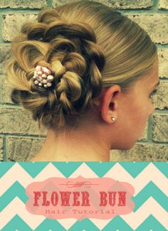 Cute flower bun hairstyle