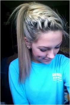 French braided high ponytail