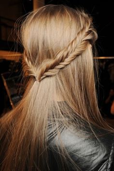 Braided fishtail straight hairstyle
