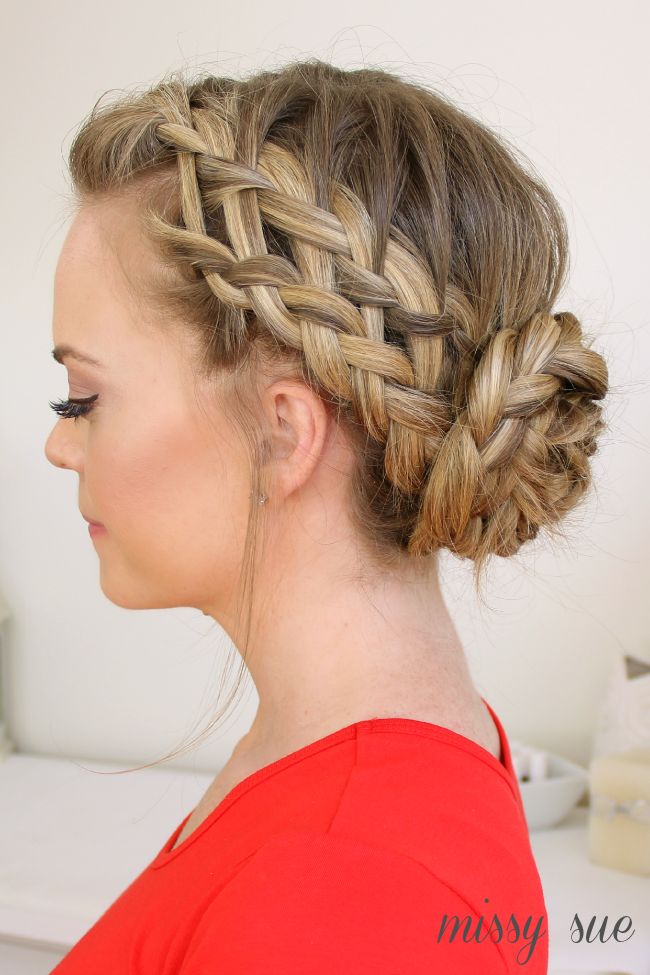 Dutch and French braid updo hairstyle