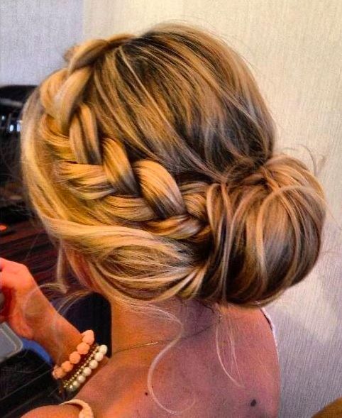 Braided bun hairstyle for women with thick hair