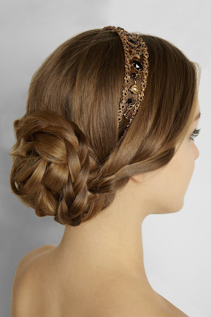 Graceful braided updo with headband