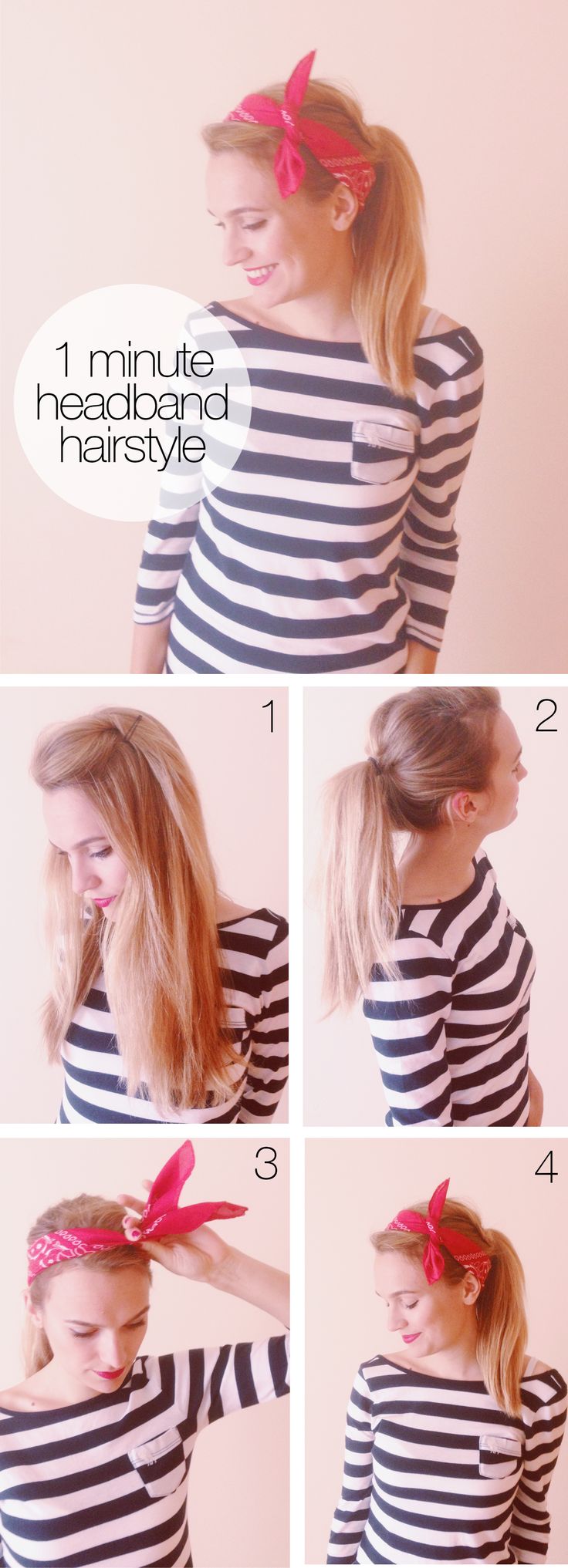 Simple headband hairstyle tutorial