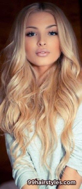 Long layered blonde hairstyle