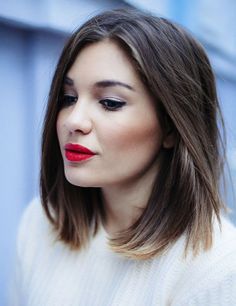 Stacked bob haircut for brunette hair