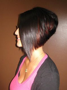 Stacked bob haircut for brunette hair