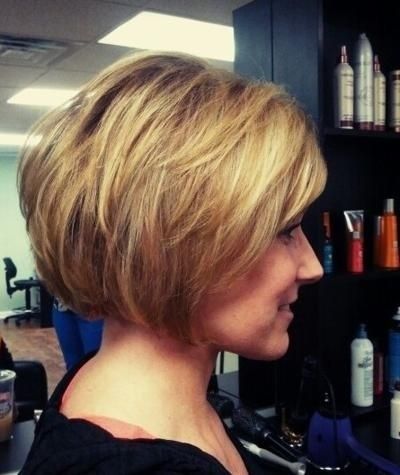 Stacked blonde bob haircut