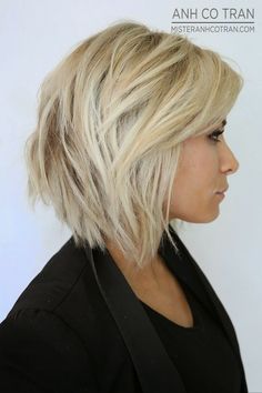 Layered stacked bob haircut