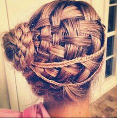 Basket waved braid updo hairstyle