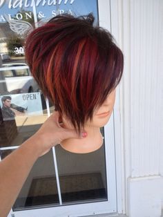 Colored funky hairstyle