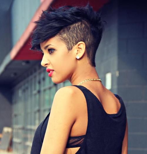 Funky undercut hairstyle