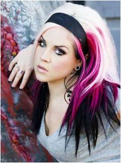 Light pink colored funky hairstyle