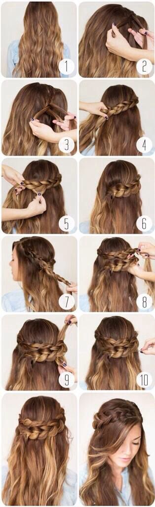 Romantic tutorial for braided crown hairstyles