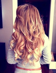 Long ombre curly hairstyle