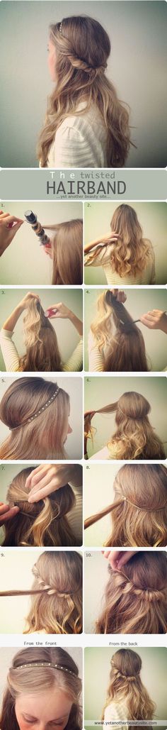 Simple hair band hairstyle