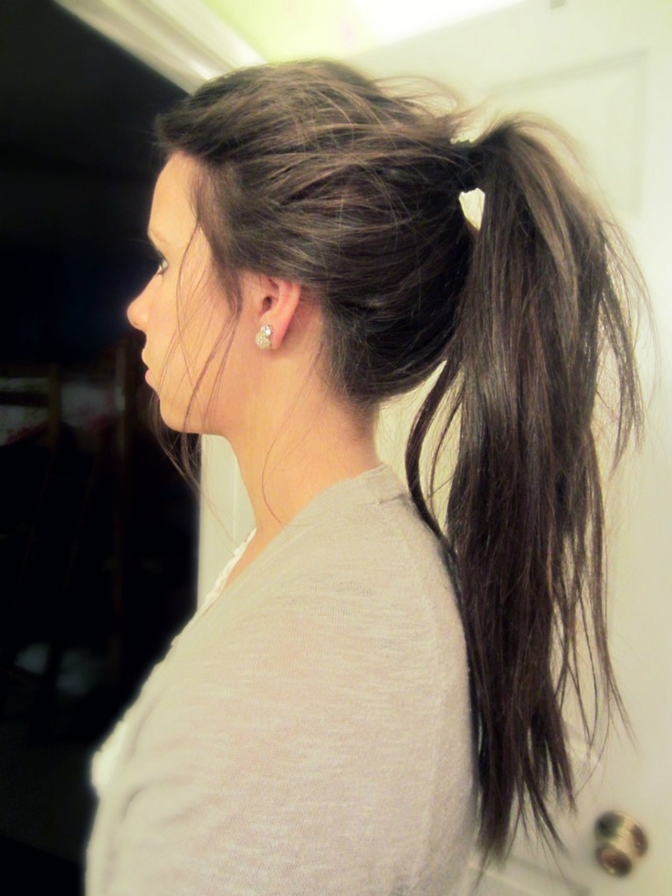 Messy high ponytail