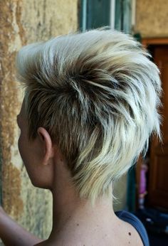 Short blonde punk hairstyle