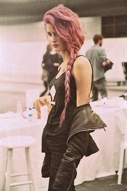 Briaded Pink Hair for punk hairstyle