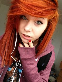 Orange punk hairstyle