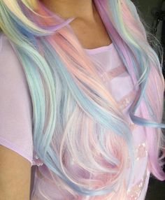 Pastel colored rainbow hairstyle