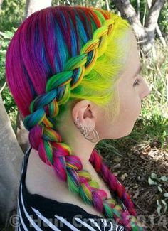 Braided headband for rainbow hairstyle