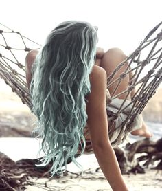 Wild chic blue hairstyle