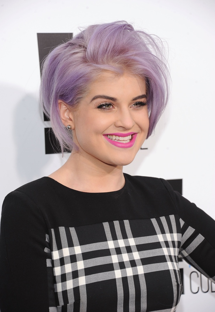 Purple bob haircut for Kelly Osbourne hairstyles