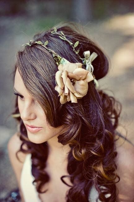 Curls with a flower headband
