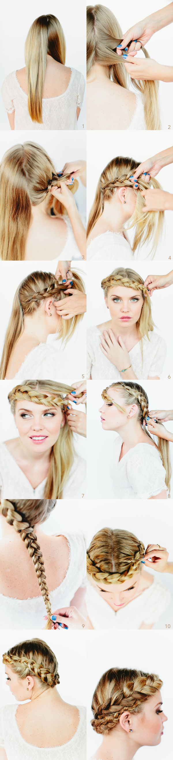 Beautiful tutorial for braided crown hairstyles
