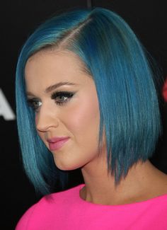 Smooth colored bob haircut - Katy Perry hairstyles