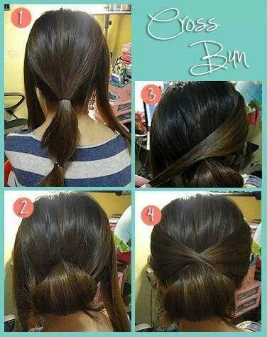 Simple cross bun hairstyle tutorial