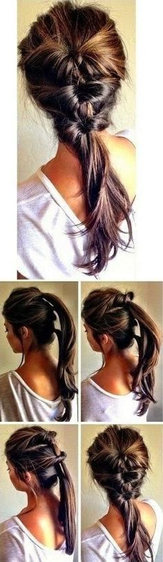 Simple twisted ponytail hairstyle tutorial