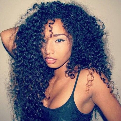 Long curly hairstyle for dark brunette hair