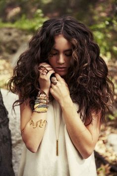 Glamorous long curly hairstyle