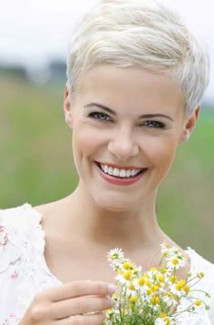 Blonde pixie hairstyle