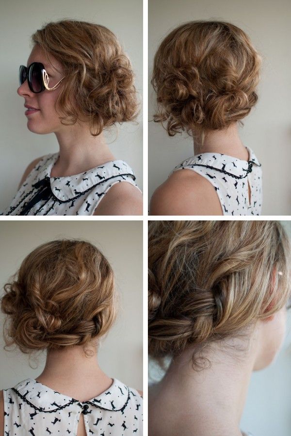 Messy braided updo with side bun