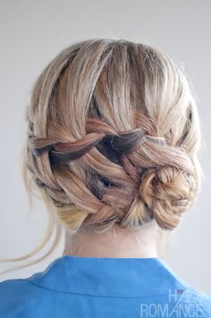 Double braid updo hairstyle