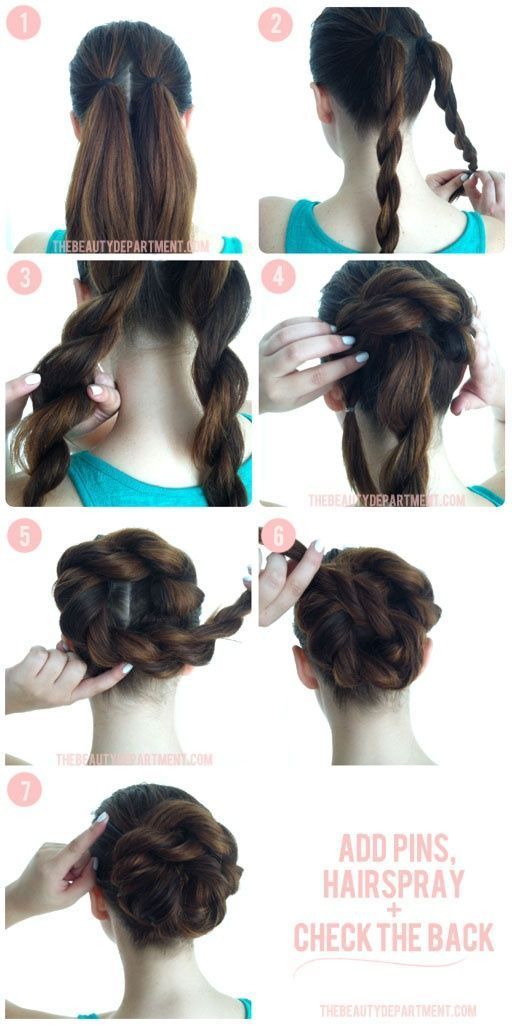 Beautiful double braid bun hairstyle
