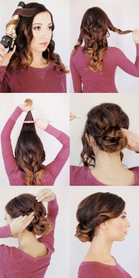 Pretty twisted bottom updo hairstyle