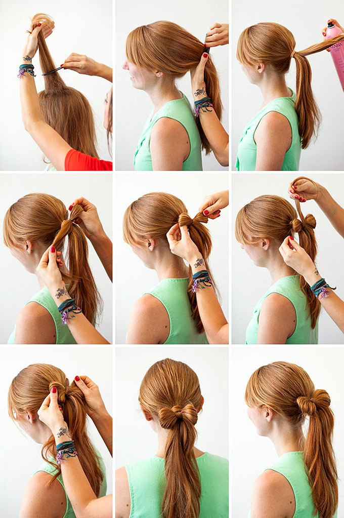 Beautiful hair bow ponytail tutorial